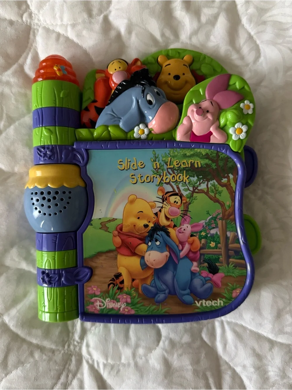 VTech Winnie the Pooh Slide 'n Learn Storybook - Green & Purple